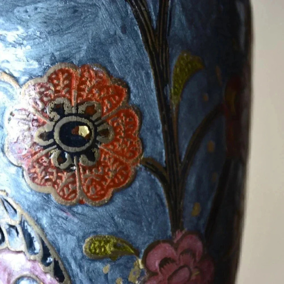 Vtg Cloisonne Flamingo Vase - Picture 6 of 10